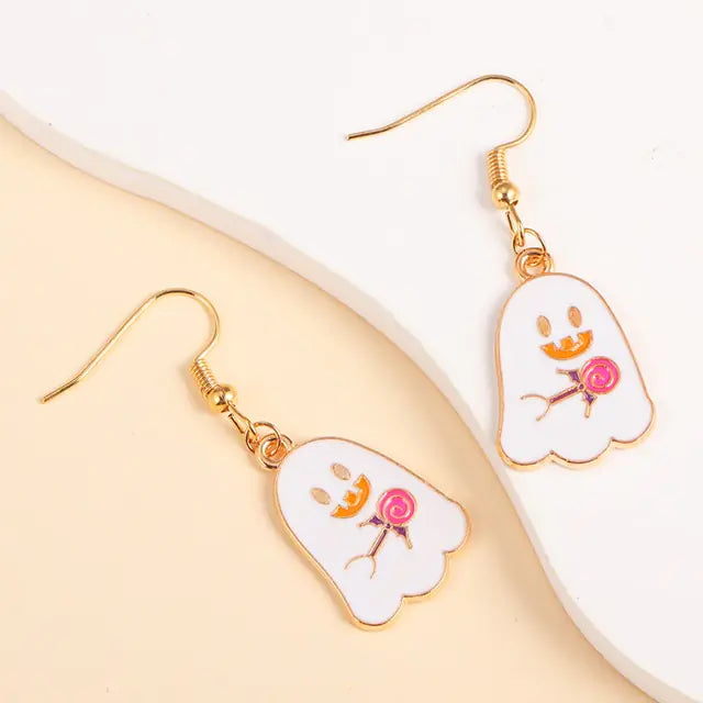 Enamel Halloween Dangle Earrings