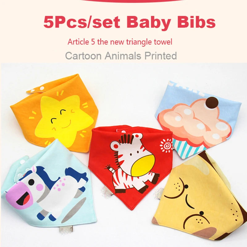 5pcs Baby Triangle Bibs